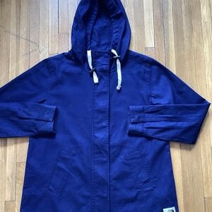 The North Face Ladies Size Small Solid Blue Full-Zip Jacket,100% Cotton,Logo